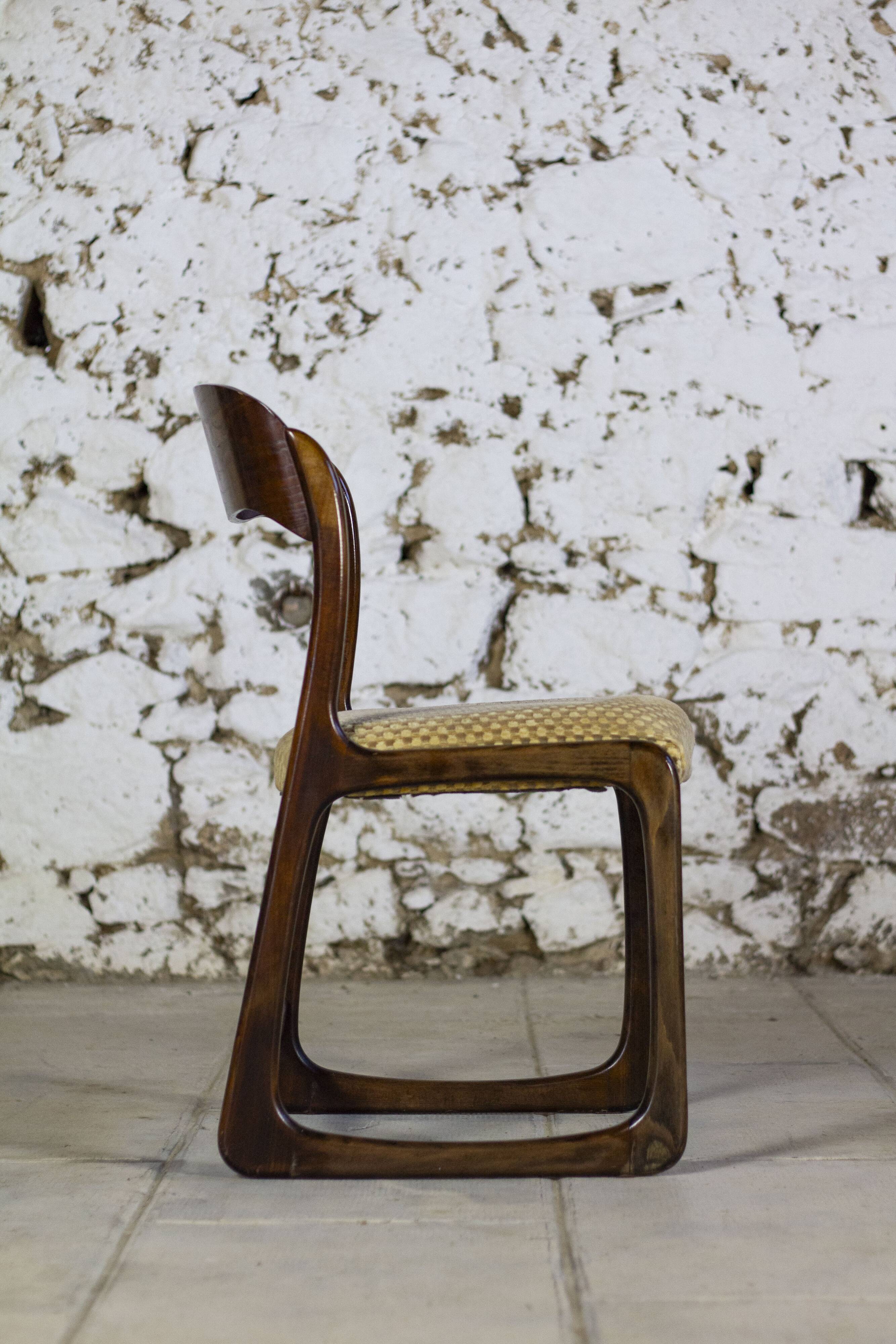 Set of 3 sleigh chairs by Baumann, 1960