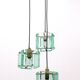 Nile Green Hammered Glass Pendant Light by Zero Quattro, Italy, 1960s