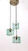 Nile Green Hammered Glass Pendant Light by Zero Quattro, Italy, 1960s