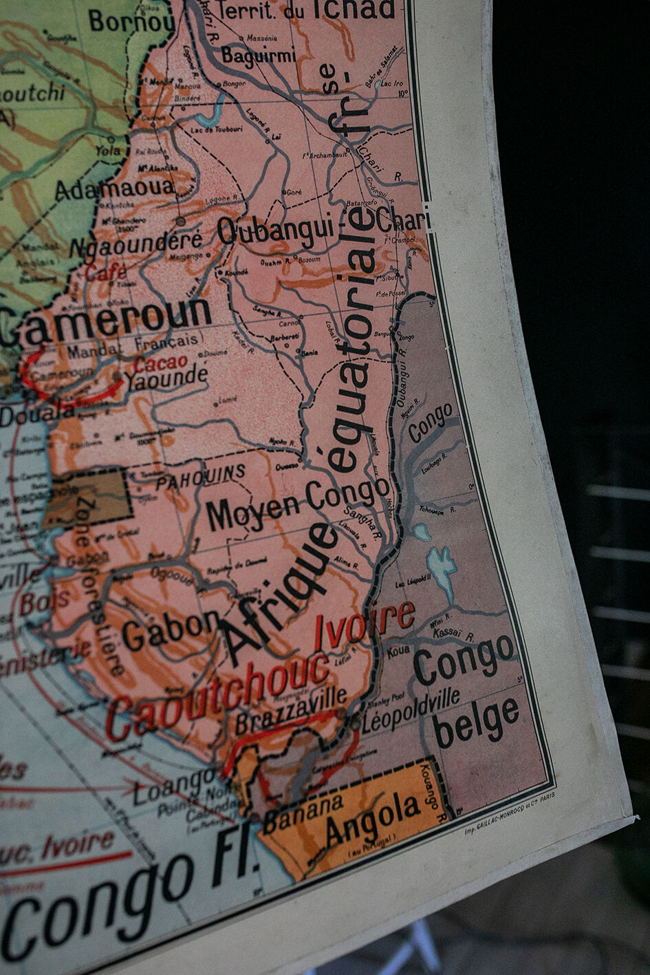 La carte de géographie Afrique Occidentale / Tunisie