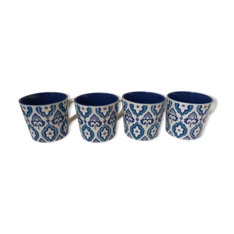 Lot de 4 tasses tognana bleu