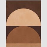 Set of 4 geometric arts in brown tones