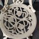 Pair of outdoor chairs in cast aluminum floral decoration