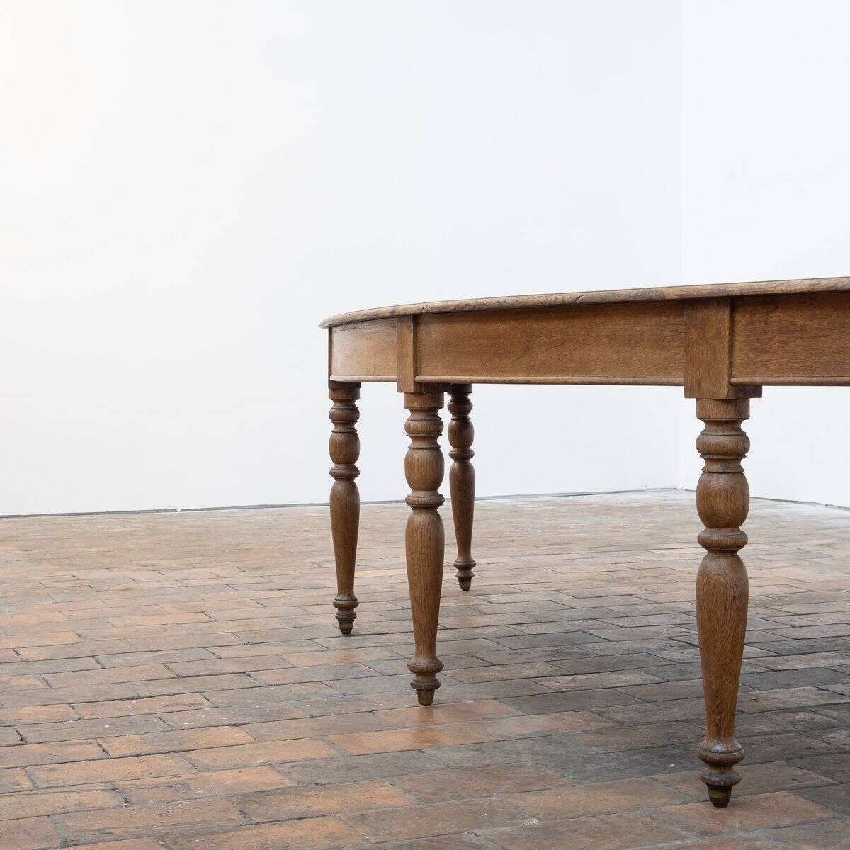 Large Oval Oak Table, France, 1900s