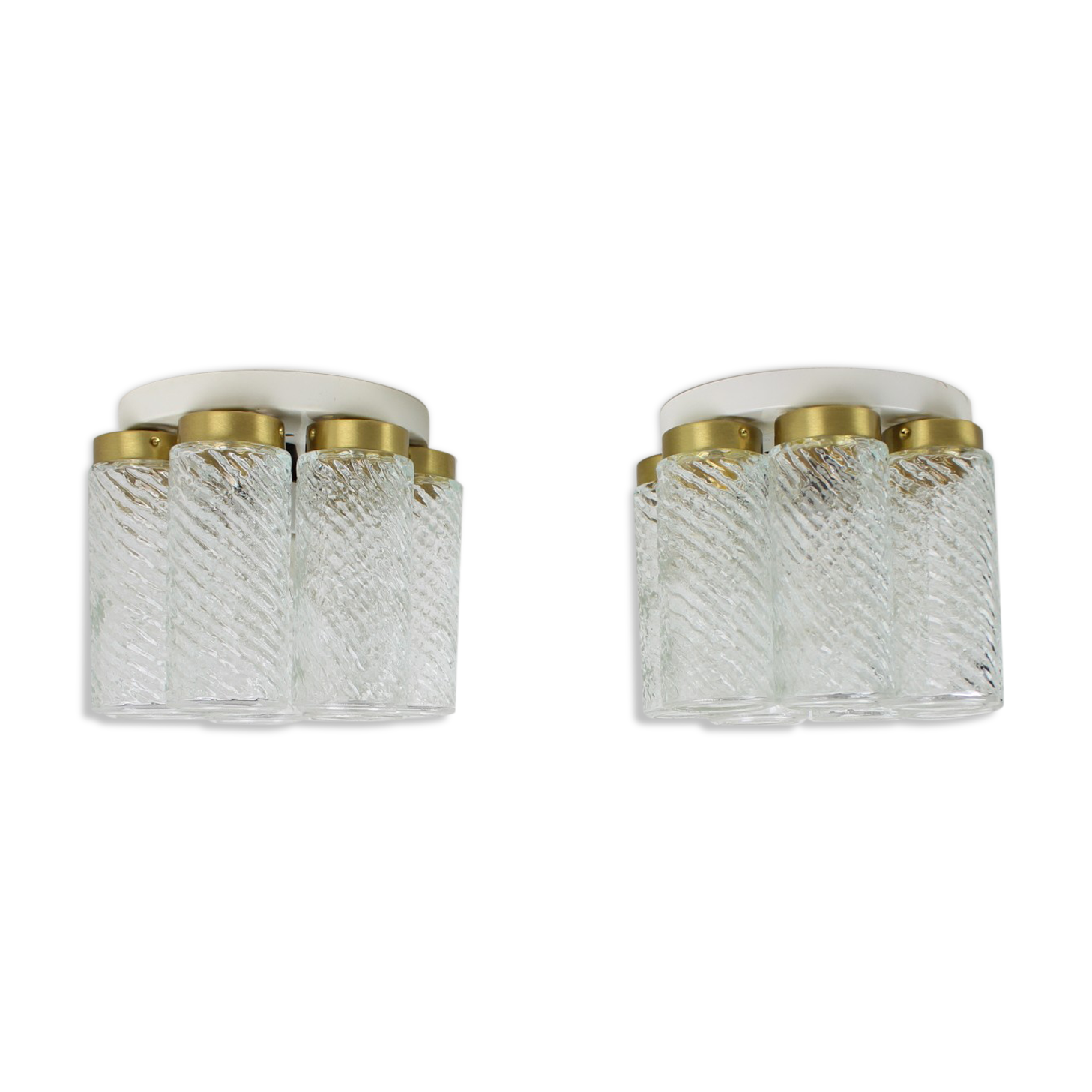 Pair of Midcentury Ceiling Lamps,Napako, 1970s