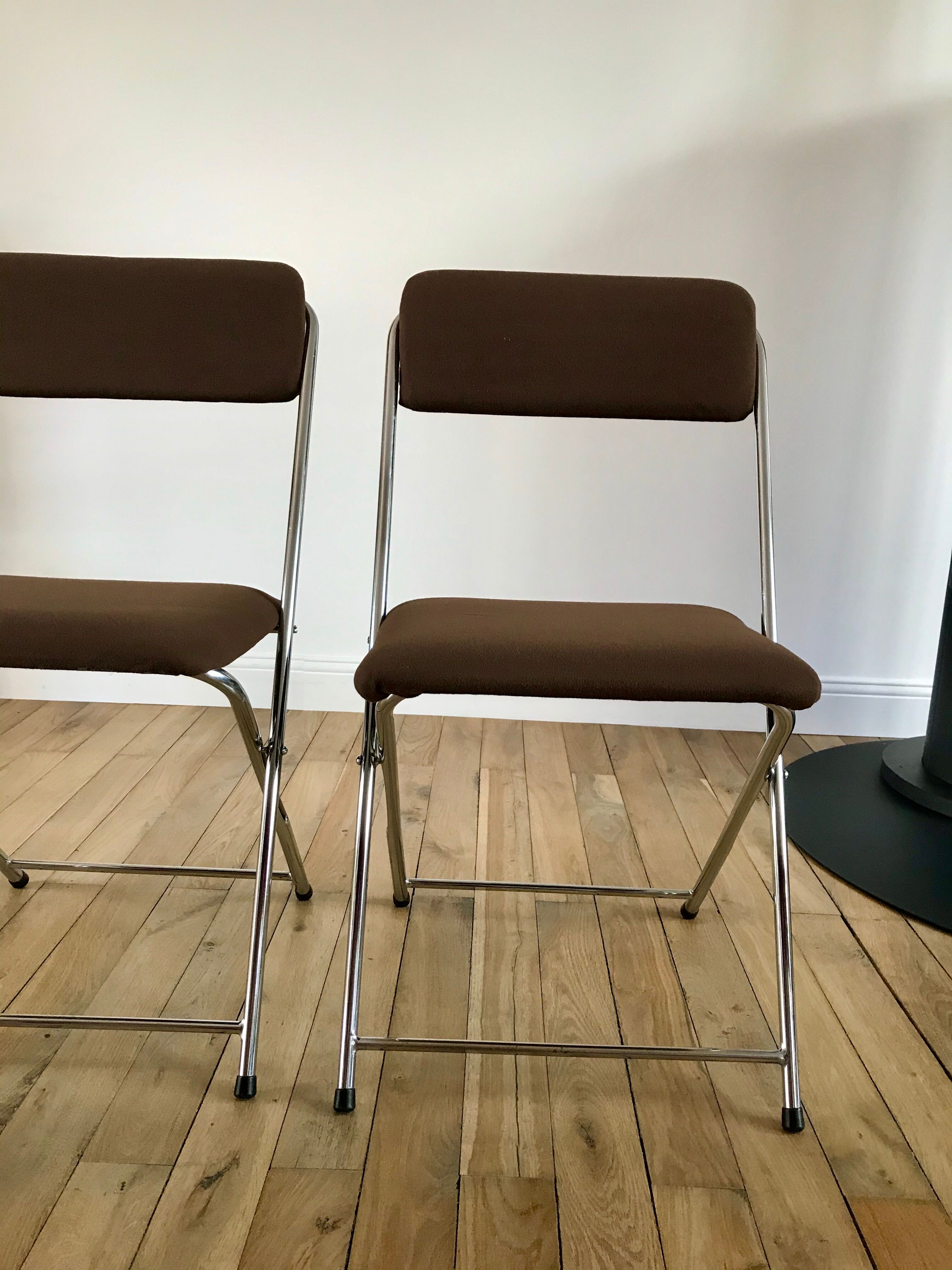 Pair of folding chairs eyrel made in france 1970s