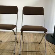 Pair of folding chairs eyrel made in france 1970s