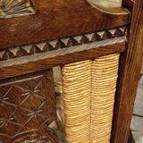 Straw chair with straw back
