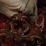 Walnut console style Louis XV marble top, epoque Napoleon III