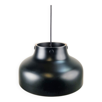 Suspension jumbo noire danoise de style mid-century moderne par Uniline pour Nordisk Solar, années 1960.
