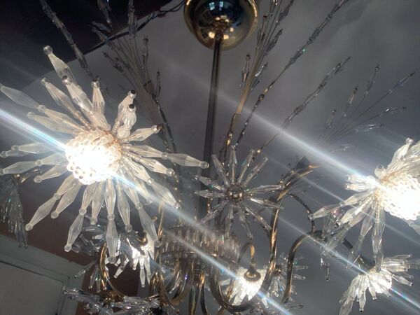 Lustre studio Profili plaqué or et cristal de Swarovski