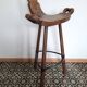 2 vintage brutalist bar stools, Marbella 1970s, Spain.