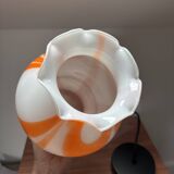 Seventies orange and white marbled pendant light