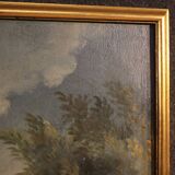 Antique French landscape painting from the 18th century