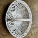 Oval basket in white glazed earthenware