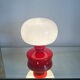 Red and white bedside lamp in opaline.