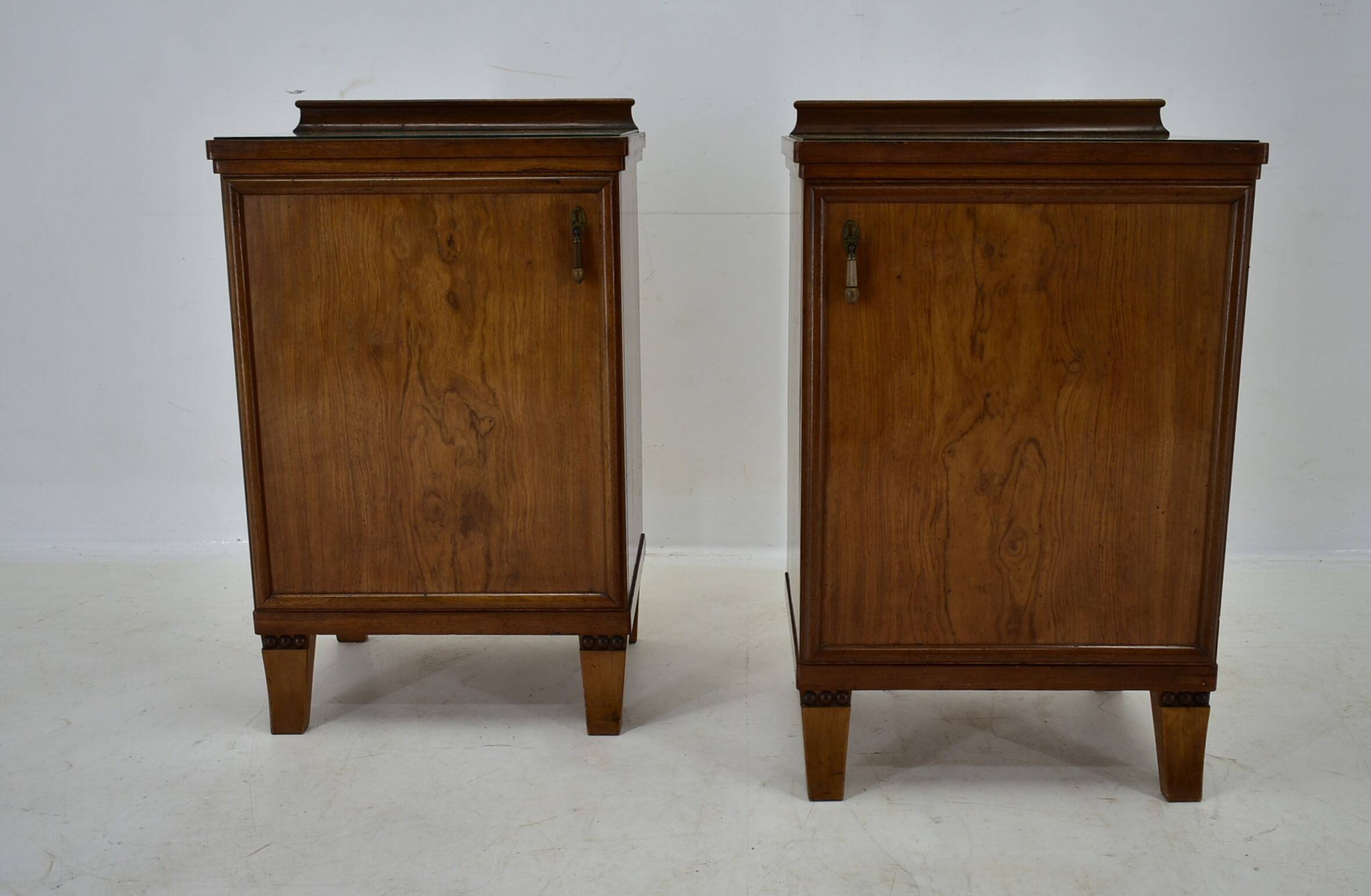 1930s pair of art deco bedside tables, Czechoslovakia