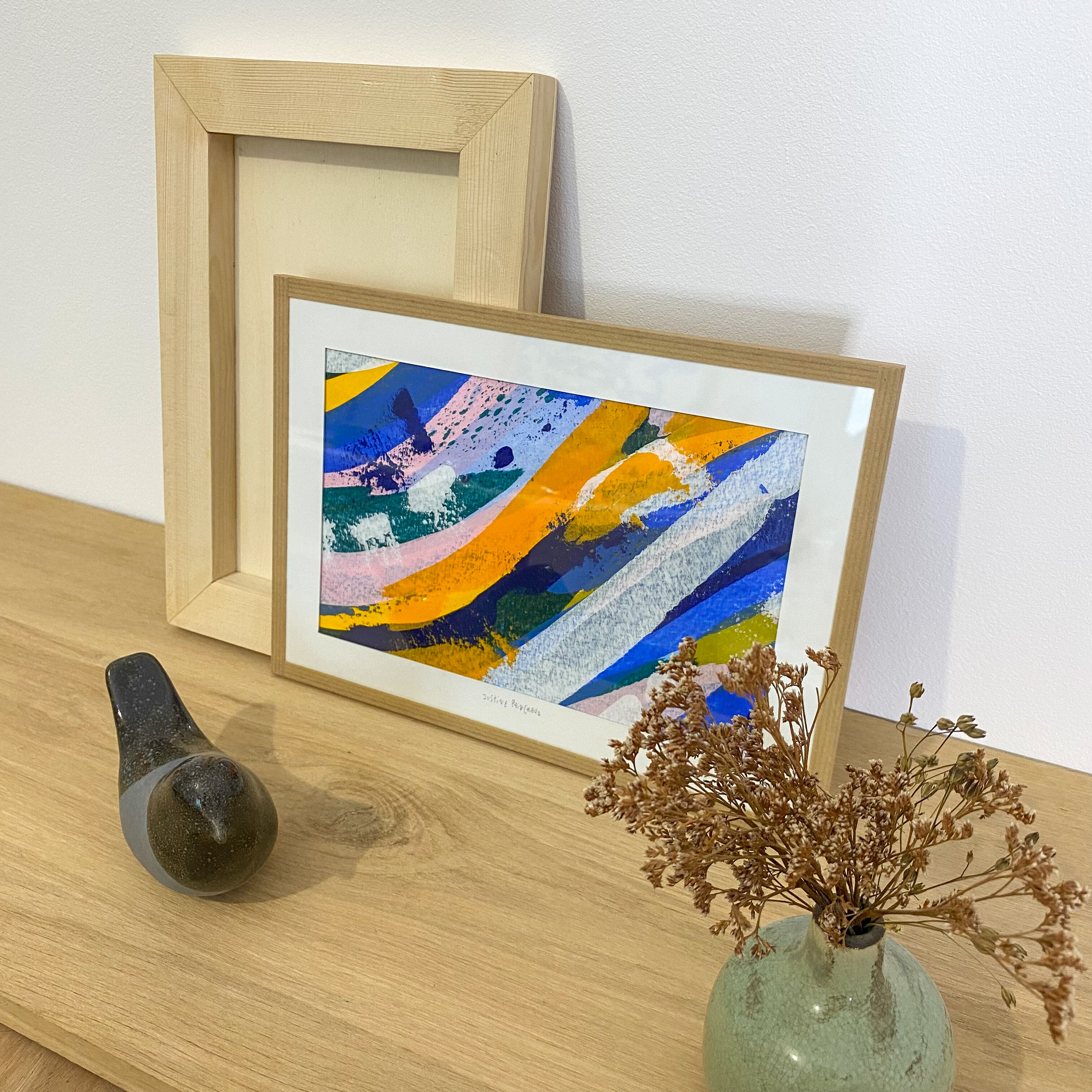 Original painting under glass