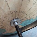 Old terrestrial globe world map Taride metal feet