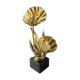 Lampe fleurs en métal doré