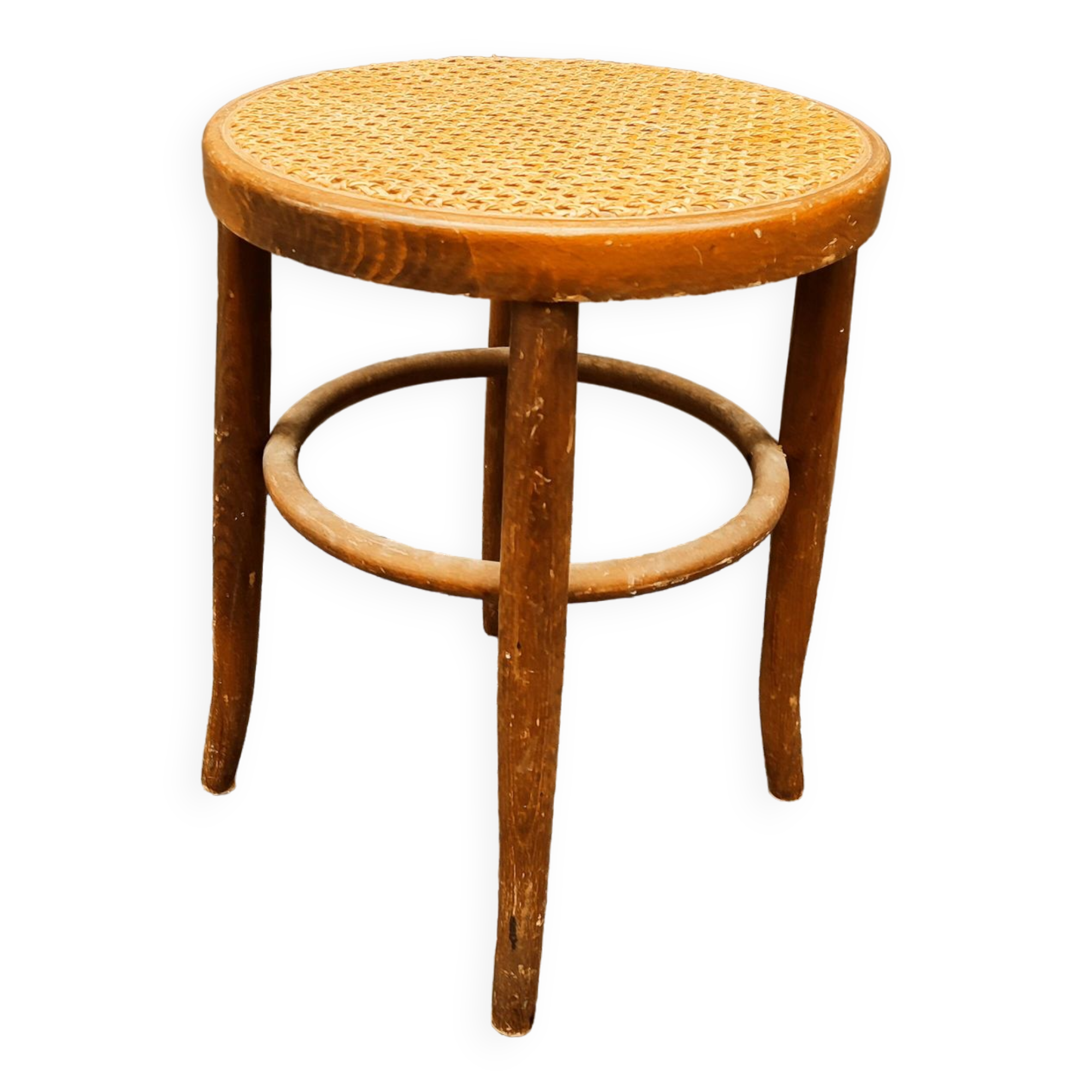 Wooden cane stool