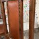 6 Art Deco walnut and leather chairs
