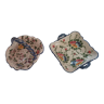 Set of two flowered ceramic pouches