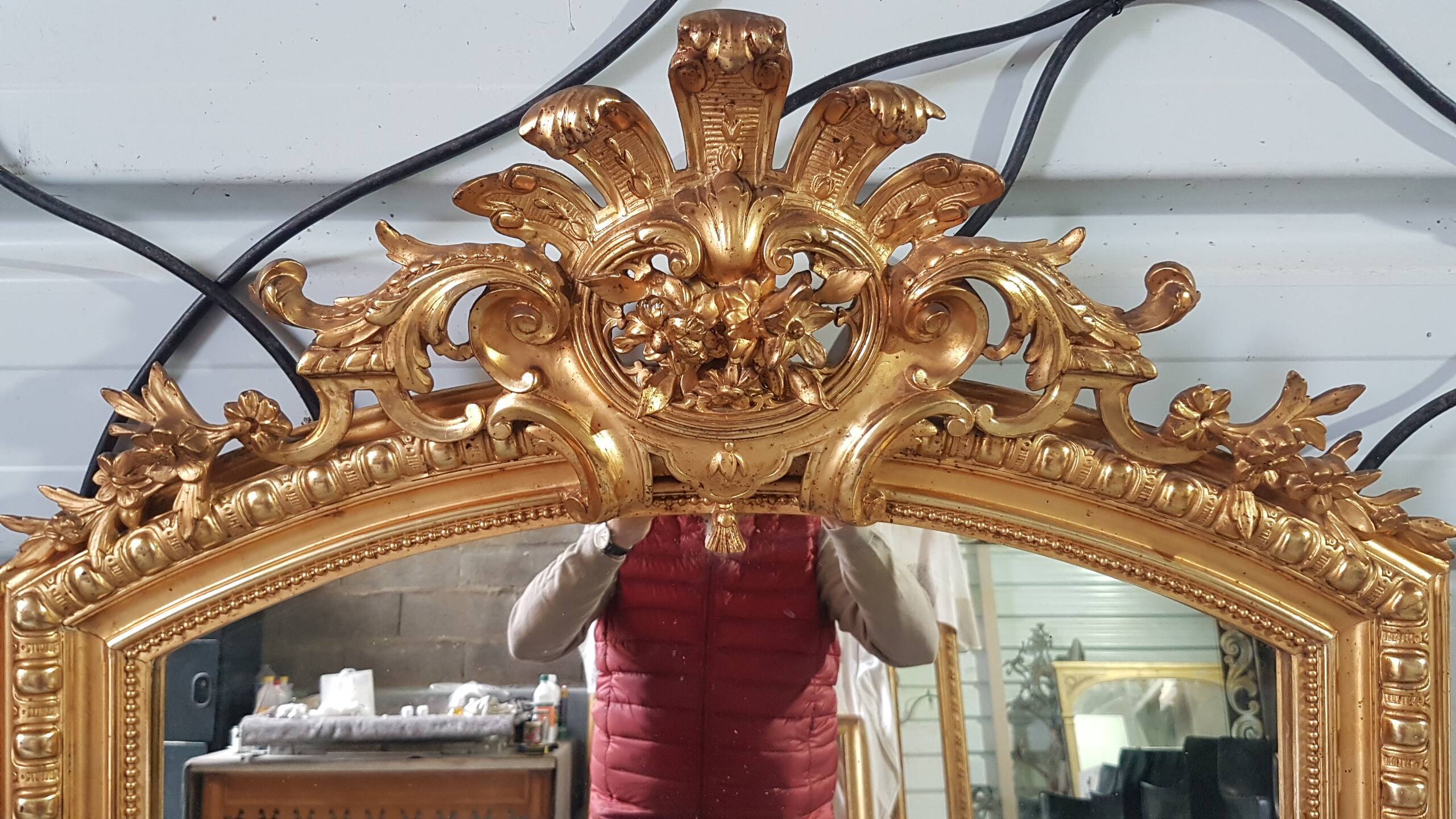Gilded mirror Napoleon III 162 cm x 0.90 cm
