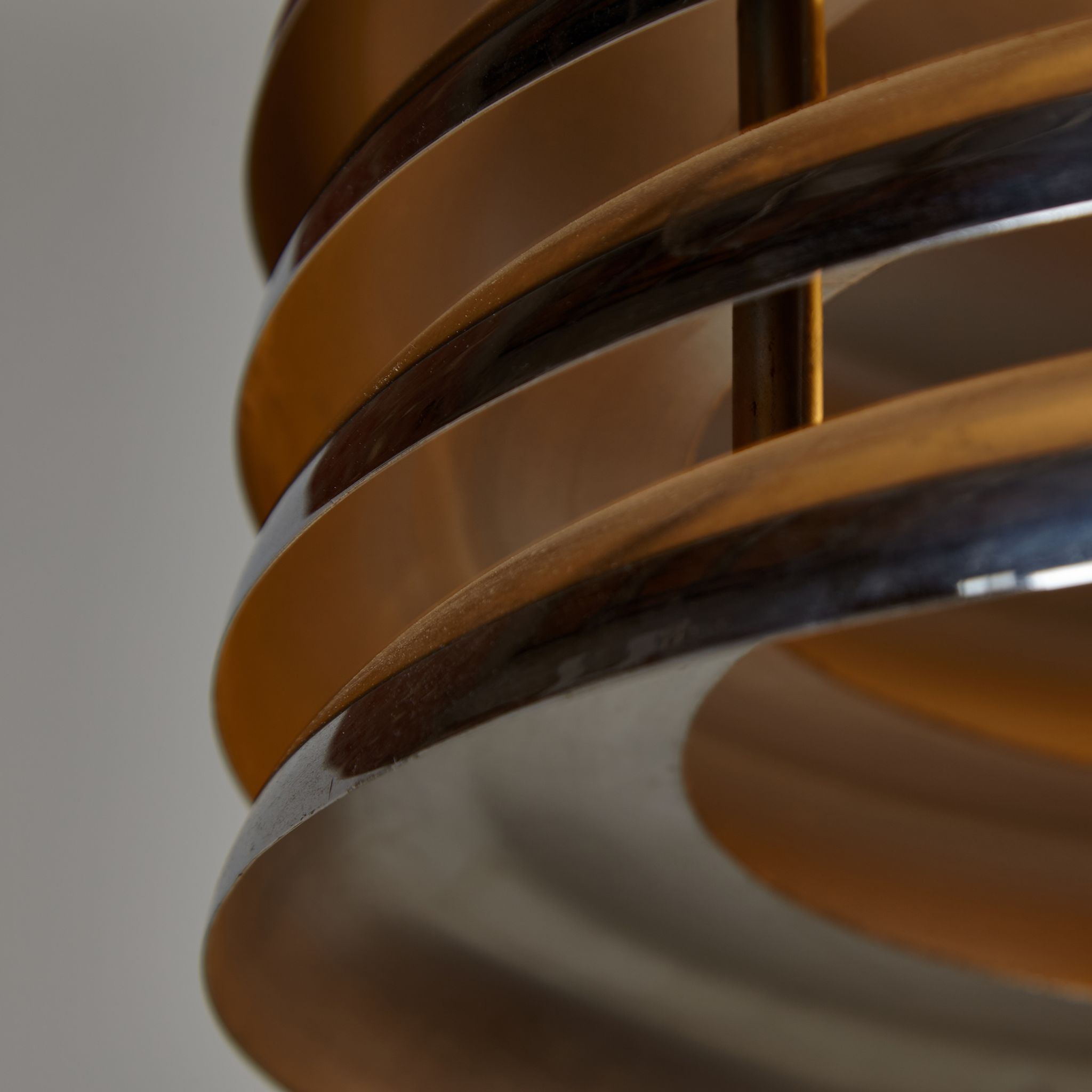 Chrome four-lamella metal pendant by borsfay tamás
