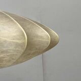 Modern UFO disc cocoon pendant lamp from the mid-century by Friedel Wauer for Goldkant Leuchten, Germany, 1960s.