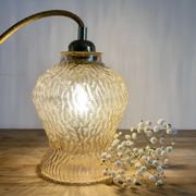 Vintage tulip lamp in amber glass