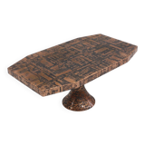 Vintage mid century brutalist copper coffee table 1970s