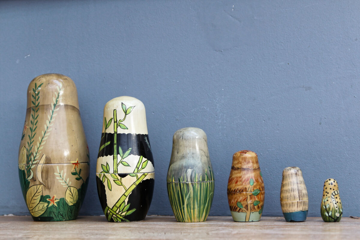 Russian dolls, matryoshka, animals