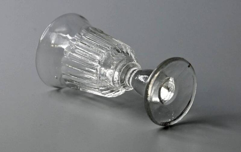 Vintage set of 4 hollow-ribbed tulip liqueur glasses