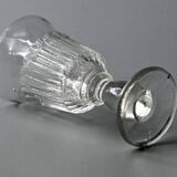 Vintage set of 4 hollow-ribbed tulip liqueur glasses