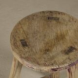 Gong - Antique Chinese elm stool, round seat no. 2