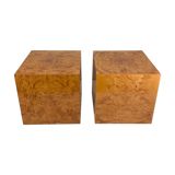 Pair of side tables in elm magnifying glass