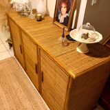 Buffet en rotin, années 1950