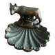 Wolf-shaped catchall in pewter