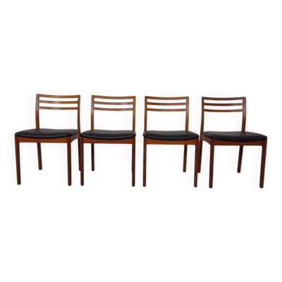 Danish Teak Dining Chairs, 1960s, Set of 4