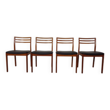 Danish Teak Dining Chairs, 1960s, Set of 4