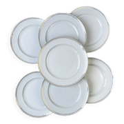 7 vintage flat plates in golden white porcelain BAVARIA model "Annabell"
