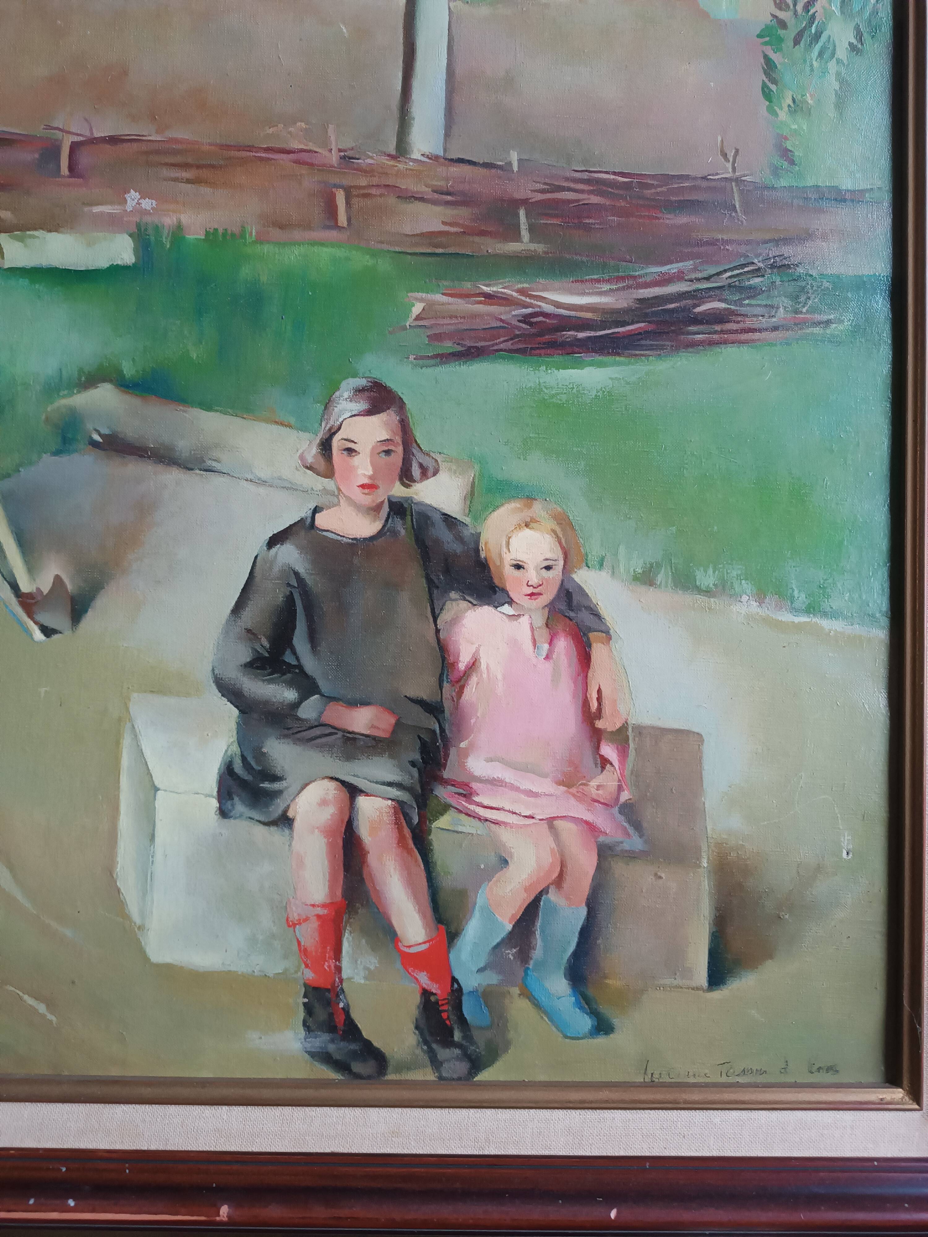 Oil painting on canvas signed lucienne tessier du cros