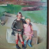 Oil painting on canvas signed lucienne tessier du cros