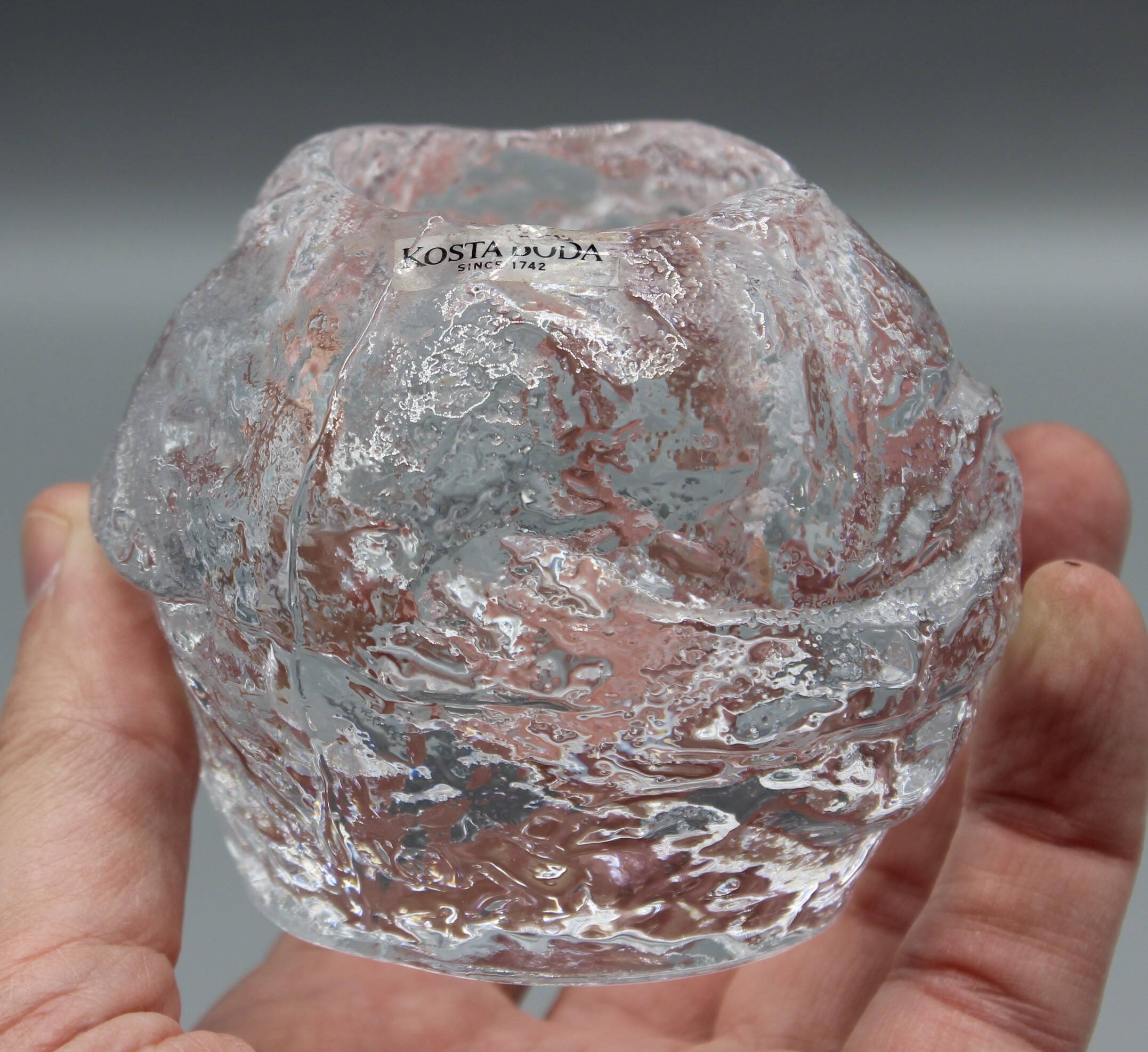 snow globe candle holder - scandinavian design - kosta boda