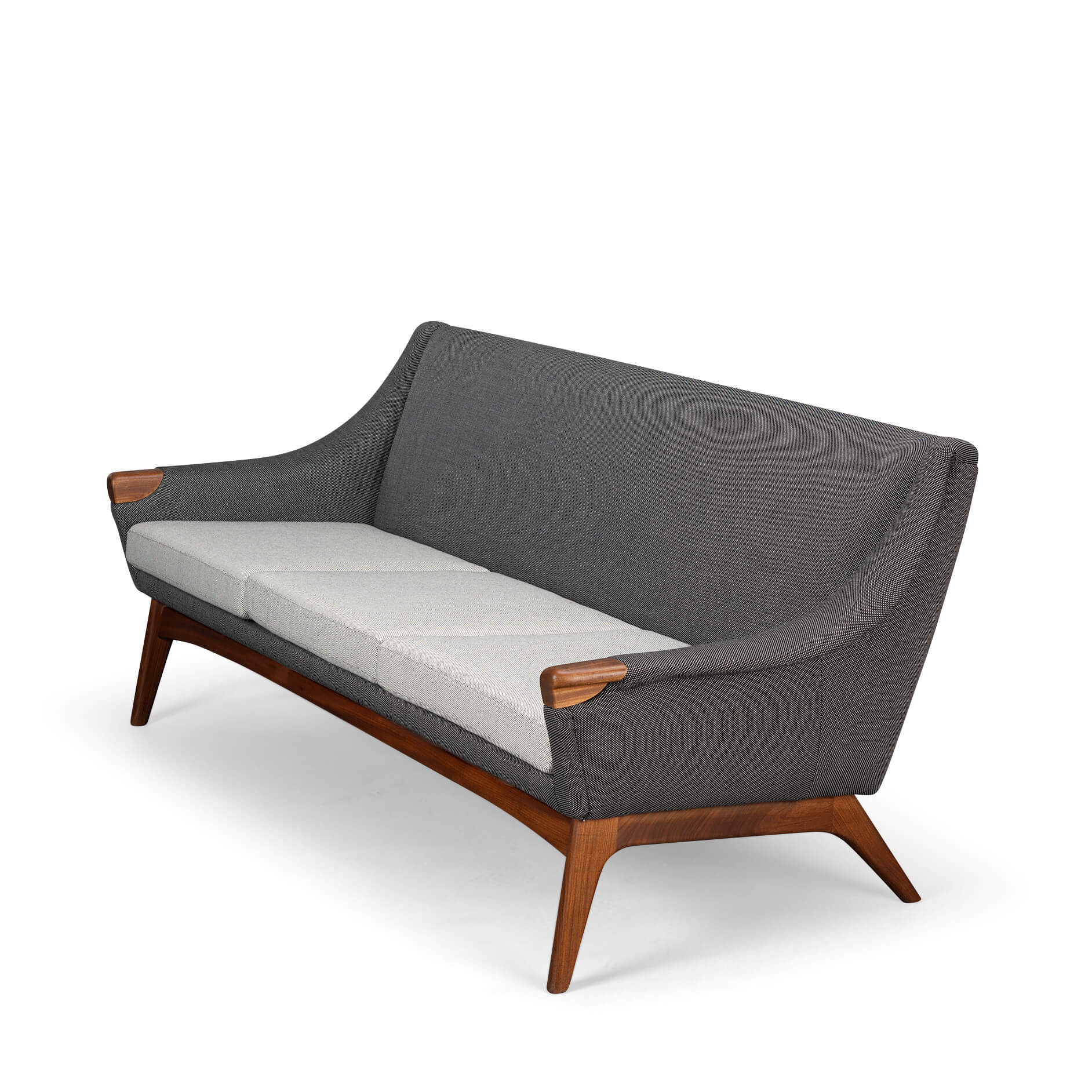 Danish Reupholstered Stylish Grey  3-seater by Johannes Andersen, 1960s