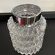 Vintage chrome candle holder and molded glass 70s