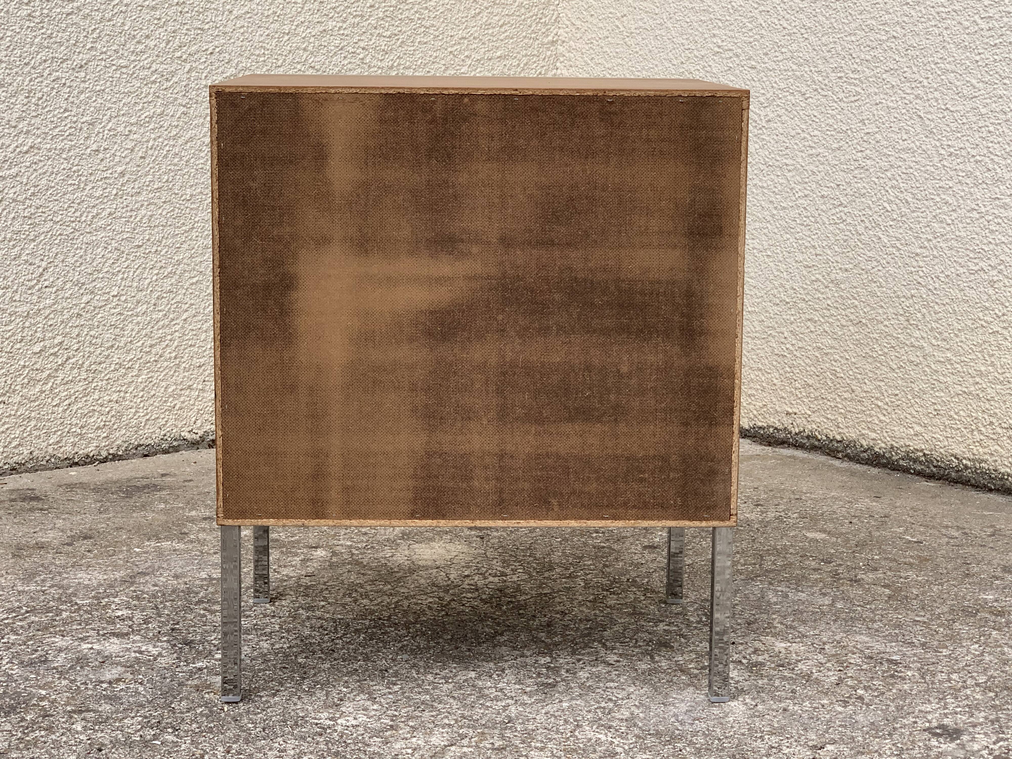 Vintage rosewood chest of drawers aluminum and chrome 1960