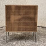 Vintage rosewood chest of drawers aluminum and chrome 1960