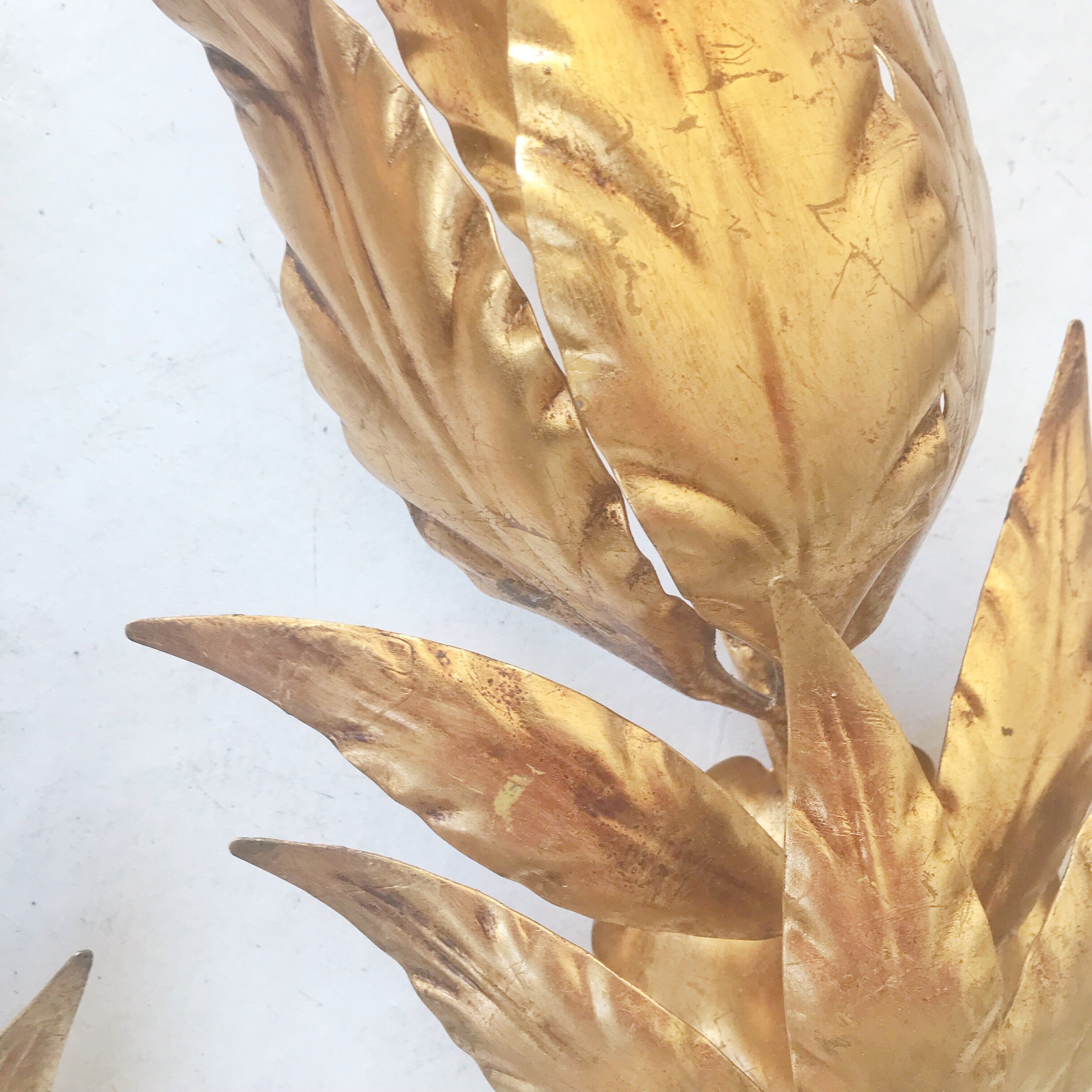 Pair of leaf wall sconces